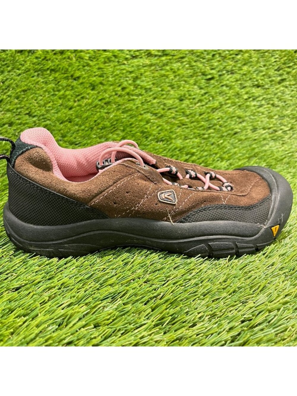 Keen Girls Size 5Y Brown‎ Black Pink Outdoor Waterproof Rubber Toe Hiking Shoes